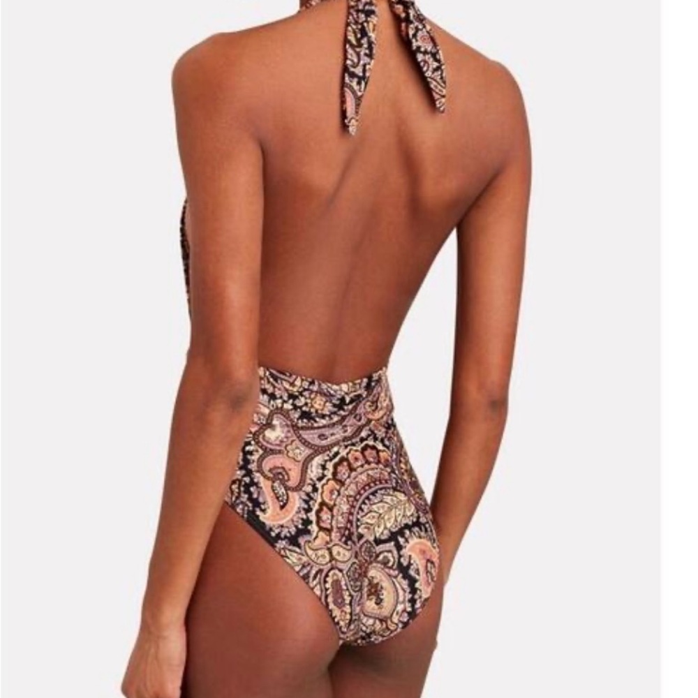 Montce Paisley One Piece Swimsuit - Black and Tan